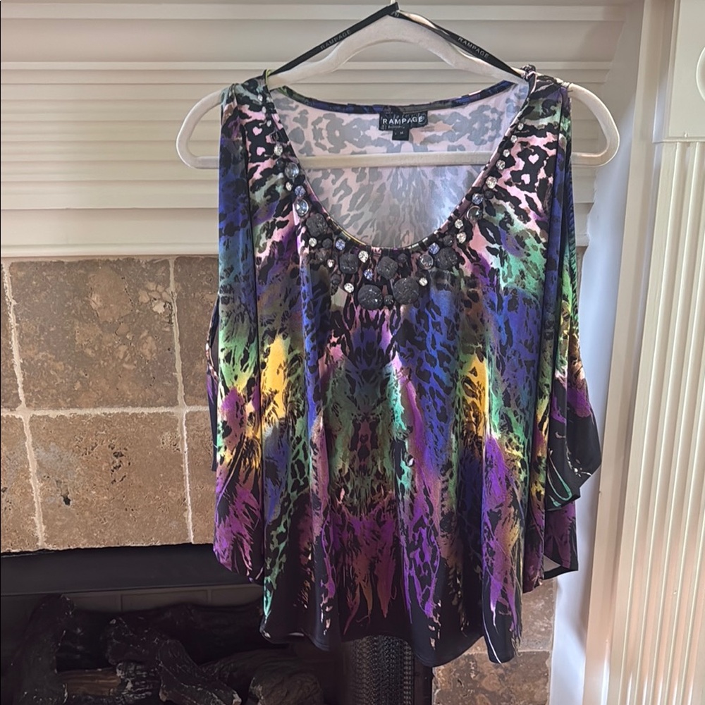 Rampage Multicolor Embellished Blouse